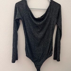 Gray bodysuit with buttons